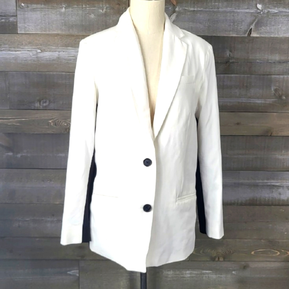 narciso rodriguez For Design Nation Winter White Black Slim Fit Blazer